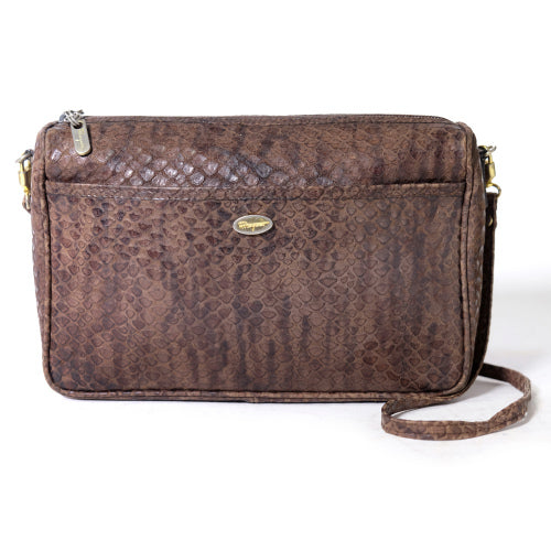 Salvatore Ferragamo フェイクスネーク2WAYバッグ(茶)