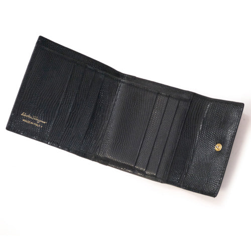 Ferragamo Vara リザード財布（黒）