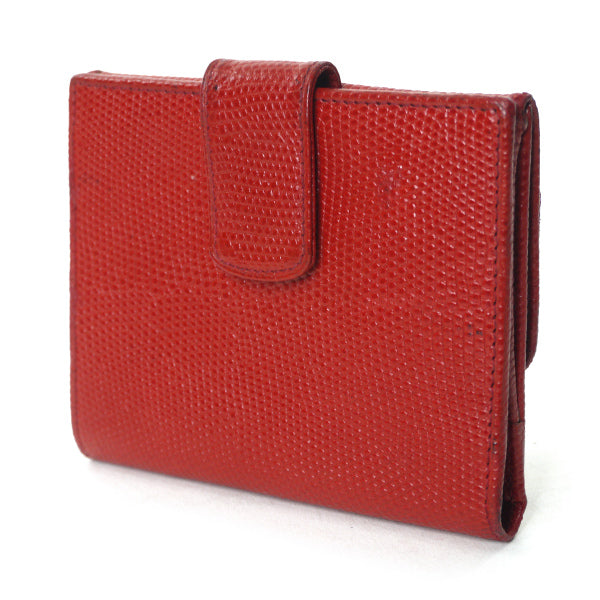 Ferragamo VaraリザードWホック折財布（赤）