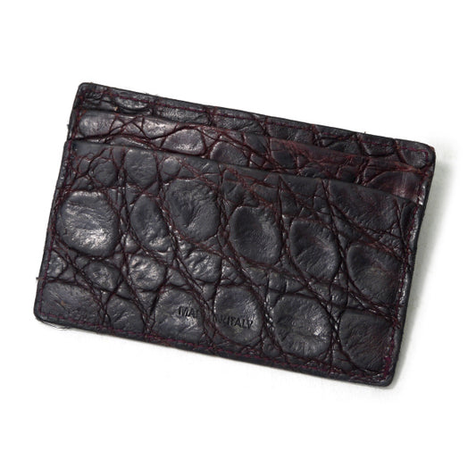 Salvatore Ferragamo クロコ型押しカードケース（濃茶）