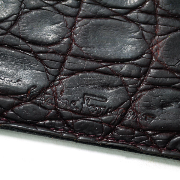 Salvatore Ferragamo クロコ型押しカードケース（濃茶）