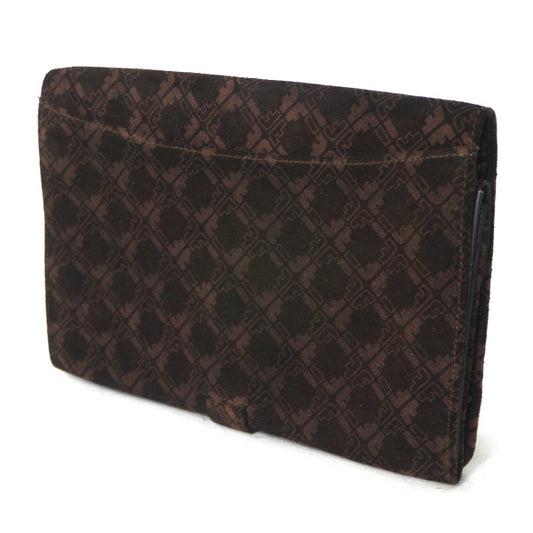 Salvatore Ferragamo スエードクラッチバッグ（濃茶）