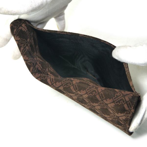 Salvatore Ferragamo スエードクラッチバッグ（濃茶）