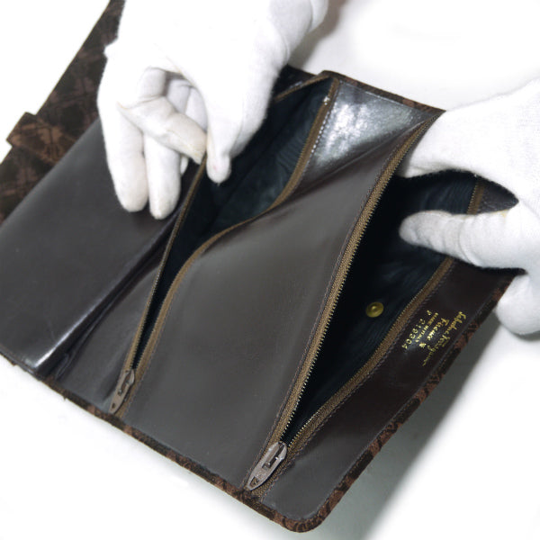 Salvatore Ferragamo スエードクラッチバッグ（濃茶）