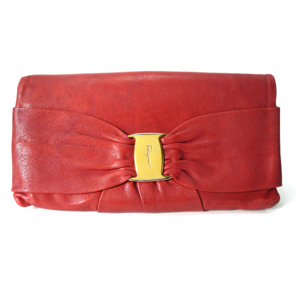 Ferragamo Vara ビッグリボン長財布（赤）