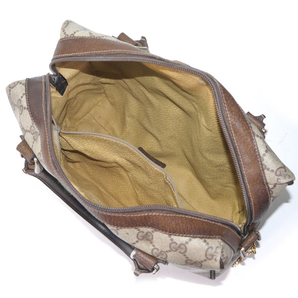 OLD Gucci　薄型チェーンショルダー付ミニボストン（茶）