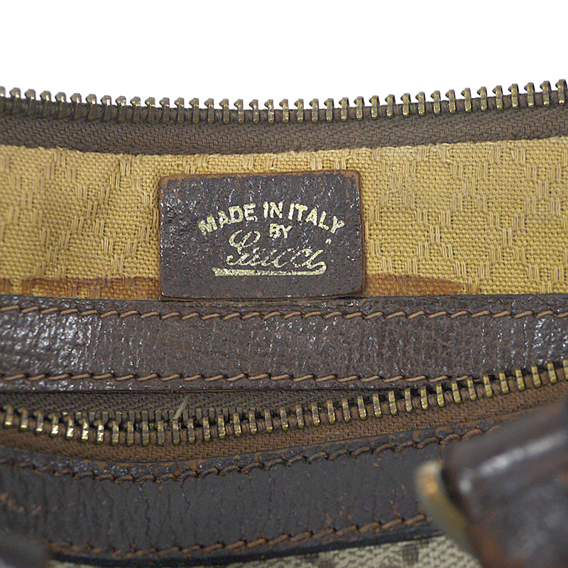 OLD Gucci スクエアミニボストン（茶・横シェリー）