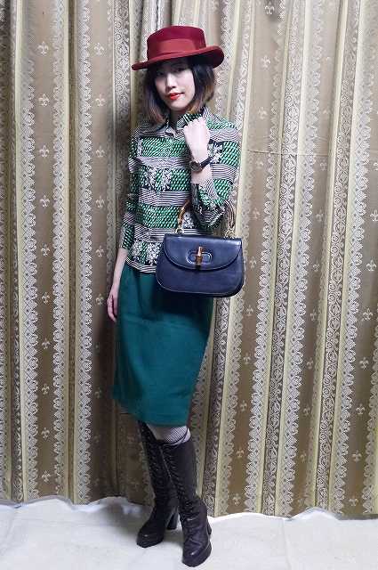 OLD Gucci 訳あり！バンブーハンドバッグ(黒）