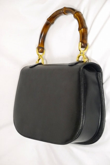 OLD Gucci 訳あり！バンブーハンドバッグ(黒）