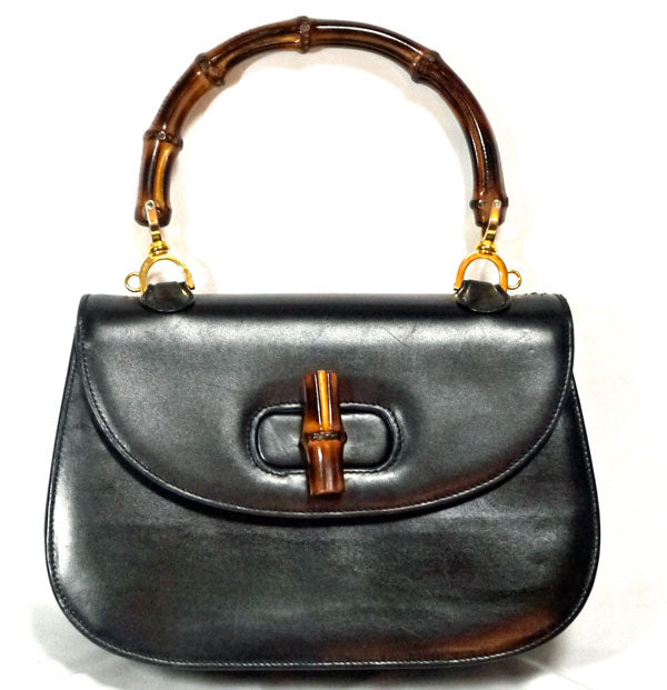 OLD Gucci 訳あり！バンブーハンドバッグ(黒）
