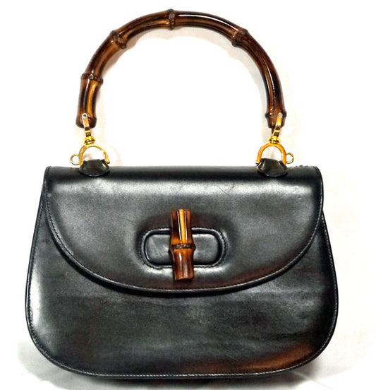 OLD Gucci 訳あり！バンブーハンドバッグ(黒）