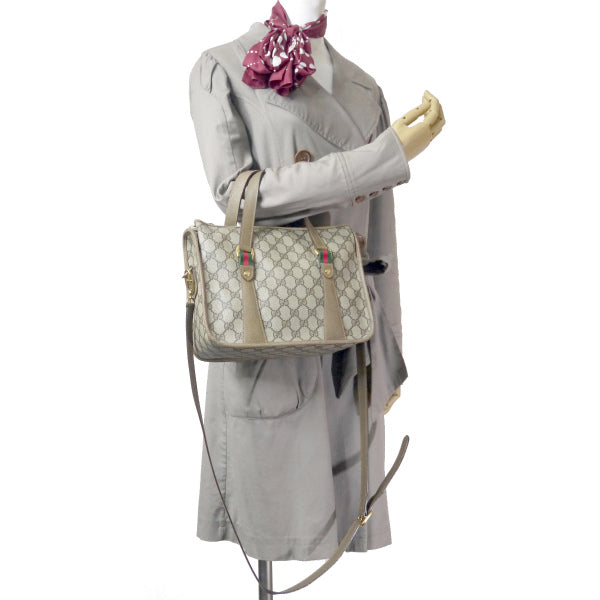 OLD Gucci シェリー スクエアミニボストン（茶）