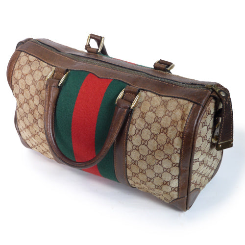 OLD Gucci ＜訳アリ＞ドラム型ボストン（茶）