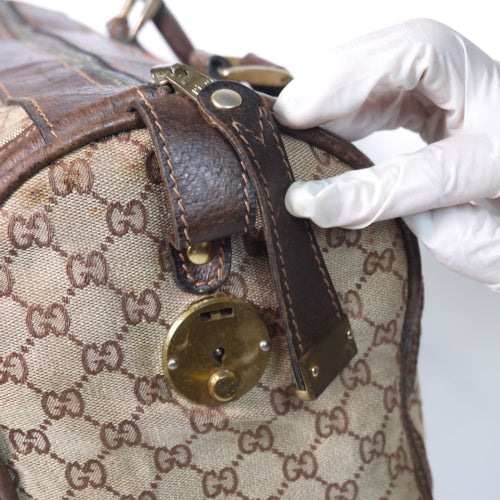 OLD Gucci ＜訳アリ＞ドラム型ボストン（茶）