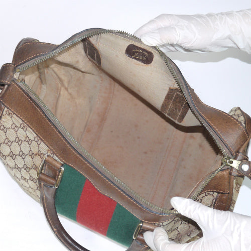 OLD Gucci ＜訳アリ＞ドラム型ボストン（茶）