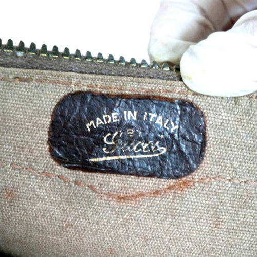 OLD Gucci ＜訳アリ＞ドラム型ボストン（茶）