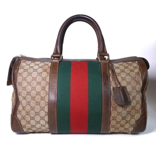OLD Gucci ＜訳アリ＞ドラム型ボストン（茶）