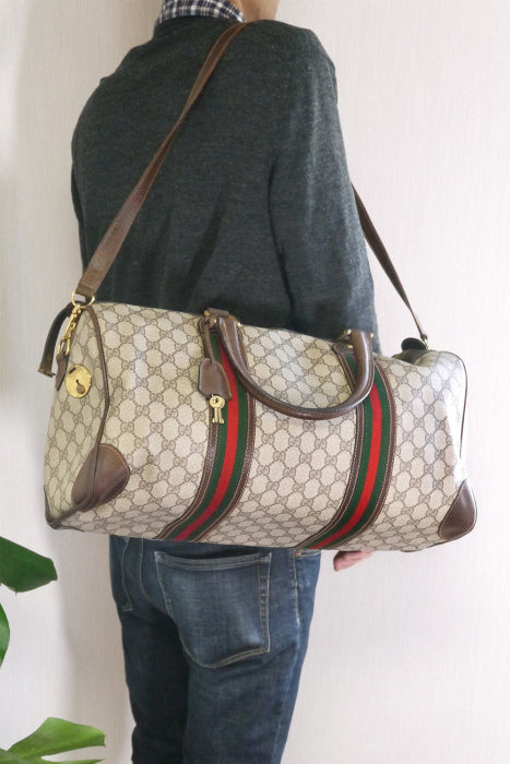 OLD Gucci　２Wayボストン（２シェリー茶・大）
