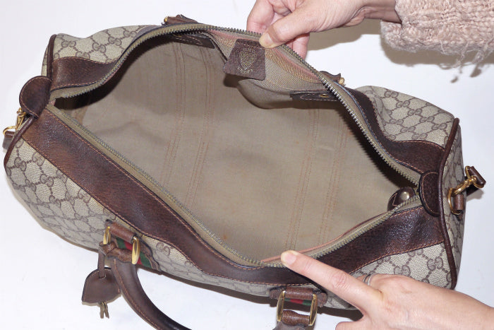 OLD Gucci　２Wayボストン（２シェリー茶・大）