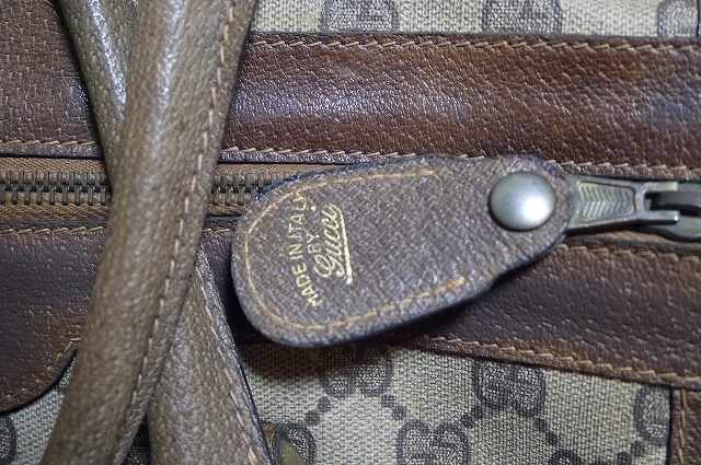 OLD Gucci シンプルGGボストン（茶・中）