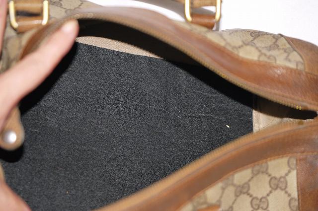 OLD Gucci シンプルGGボストン（茶・中）