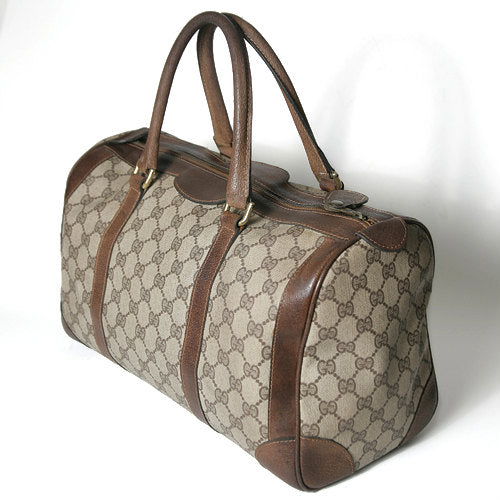 OLD Gucci シンプルGGボストン（茶・中）