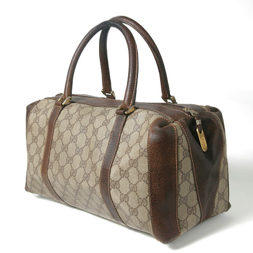 OLD Gucci 皮コンビボストン（茶）