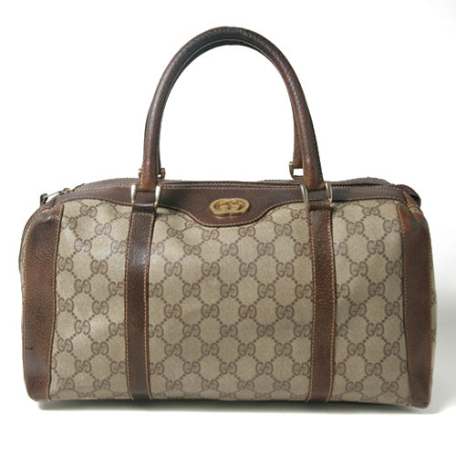 OLD Gucci 皮コンビボストン（茶）