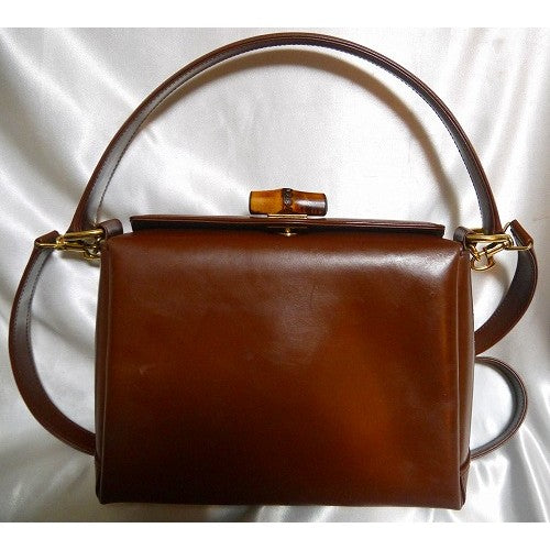 OLD Gucci バンブーマドモアゼル２Wayハンドバッグ(茶・小）