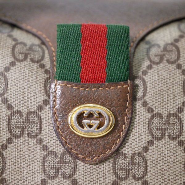 OLD Gucci ミニシェリー定番ボストン（茶・小）