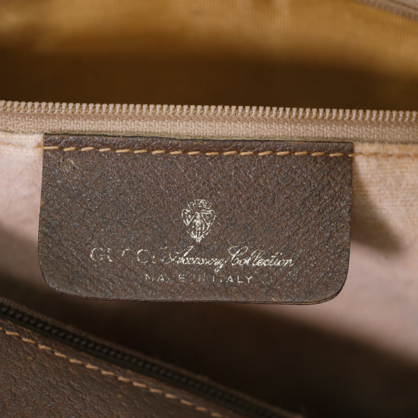 OLD Gucci ミニシェリー定番ボストン（茶・小）