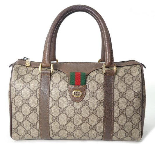 OLD Gucci ミニシェリー定番ボストン（茶・小）
