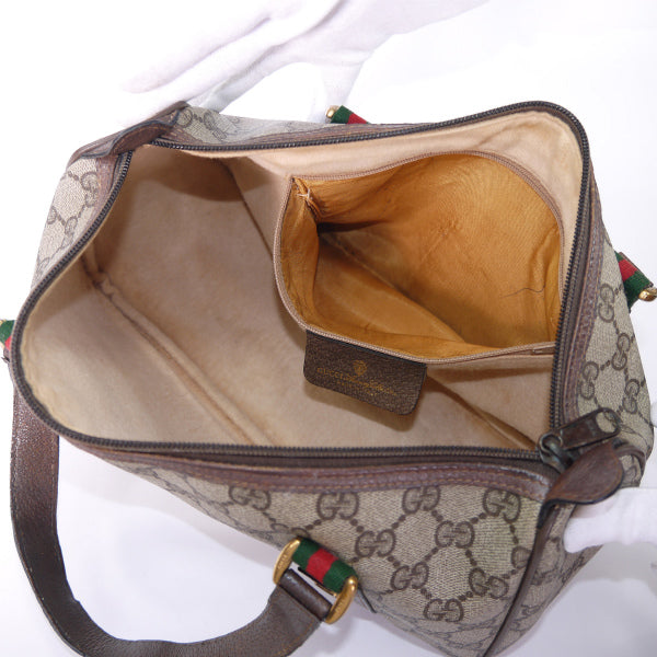OLD Gucci　ボート型シェリーミニボストン（茶）