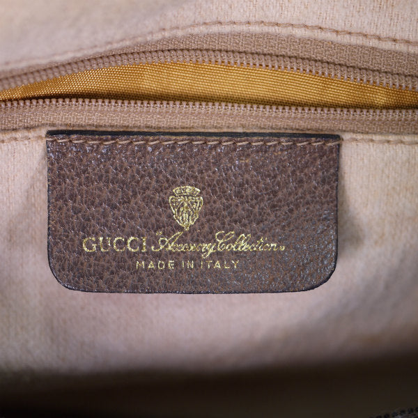 OLD Gucci　ボート型シェリーミニボストン（茶）