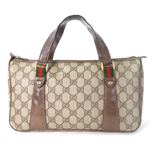 OLD Gucci　ボート型シェリーミニボストン（茶）
