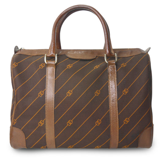 OLD Gucci 激レア！流れ星柄ボストン（茶・中）