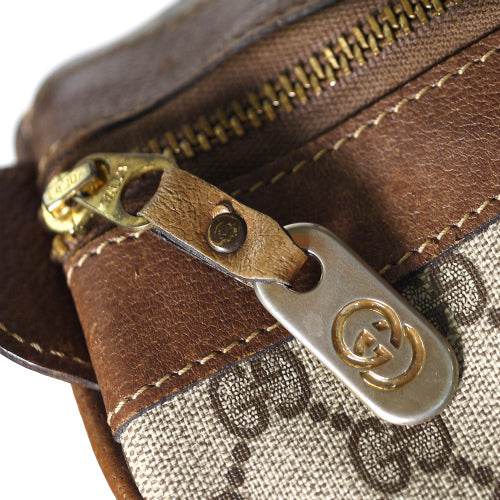 OLD Gucci 皮ラインボストン（茶・中）