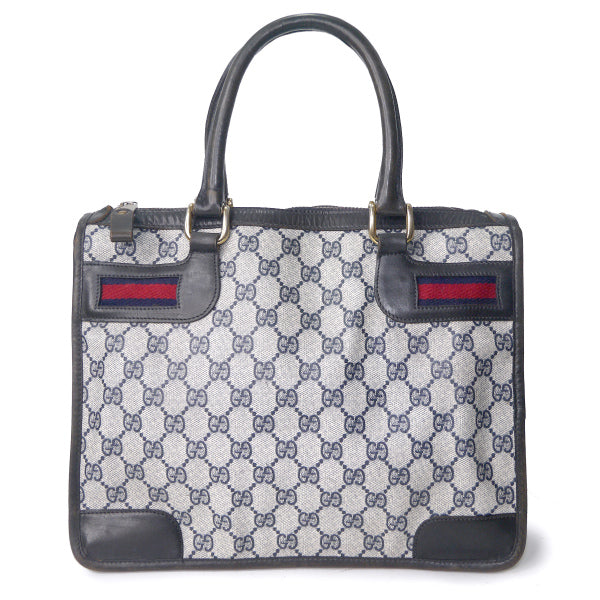 OLD Gucci スクエアミニボストン（青・横シェリー）