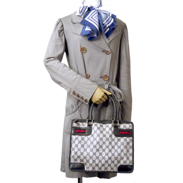 OLD Gucci スクエアミニボストン（青・横シェリー）