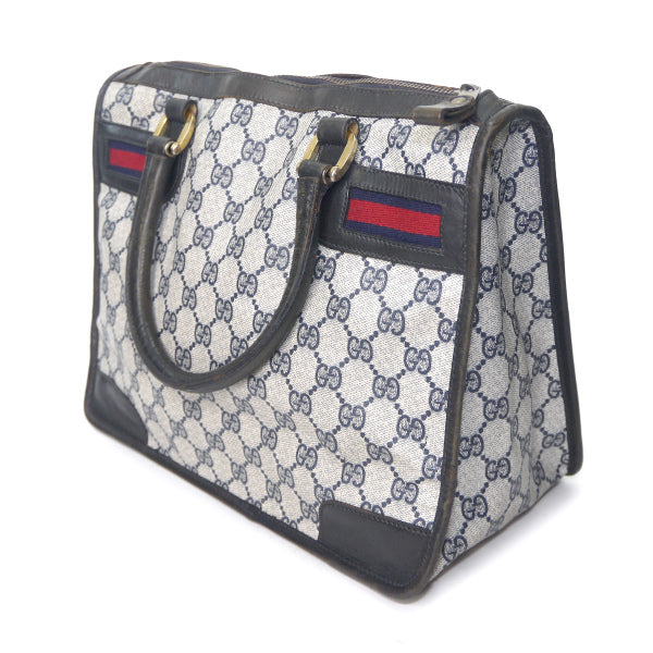 OLD Gucci スクエアミニボストン（青・横シェリー）