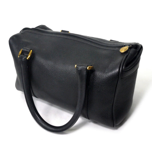 OLD Gucci 型押しレザー ミニボストン（黒）