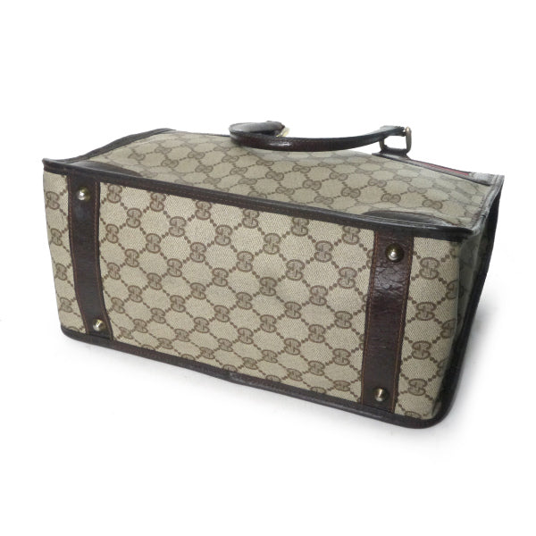 OLD Gucci 70sスクエアミニボストン（茶・横シェリー）