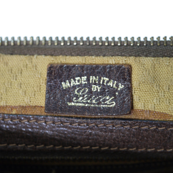 OLD Gucci 70sスクエアミニボストン（茶・横シェリー）