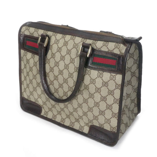 OLD Gucci 70sスクエアミニボストン（茶・横シェリー）