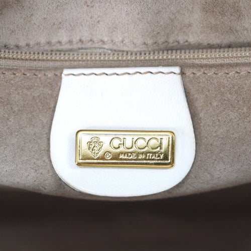 OLD Gucci丸型 総革ミニボストン（ホワイト）