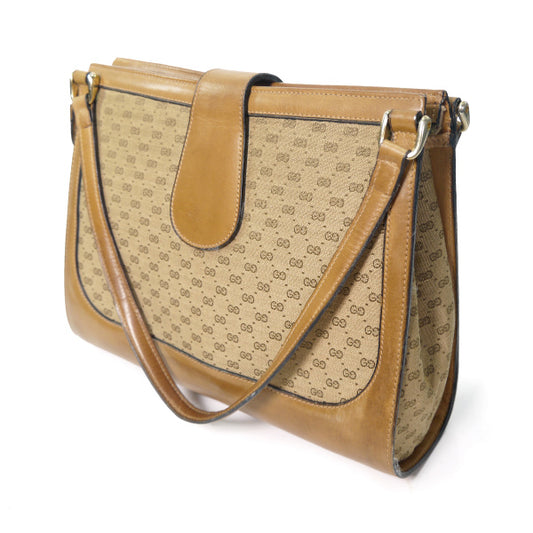OLD Gucci 70ｓマイクロGGジャガード バッグ（キャメル）