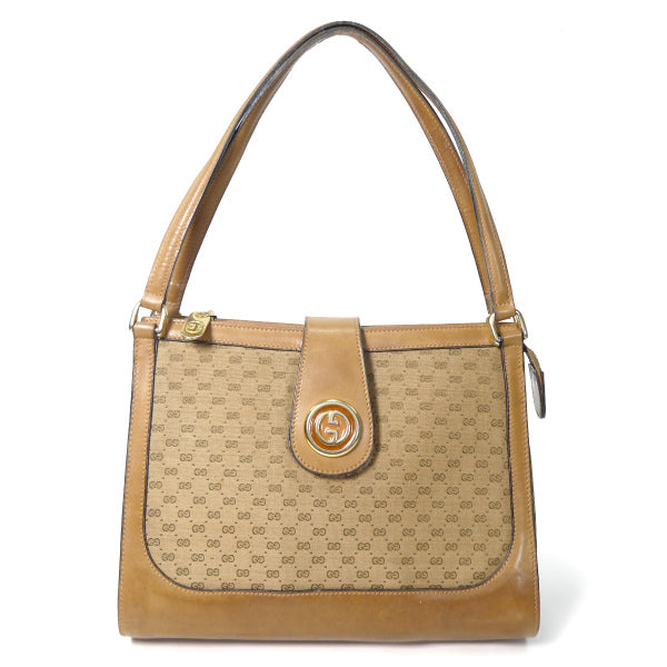 OLD Gucci 70ｓマイクロGGジャガード バッグ（キャメル）