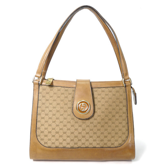 OLD Gucci 70ｓマイクロGGジャガード バッグ（キャメル）