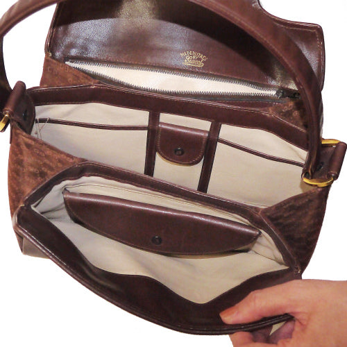 OLD　GucciマイクロGG小型ハンドバッグ（茶・スエード)