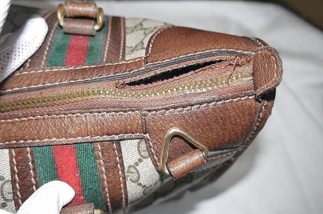 OLD Gucci＜訳あり＞ ２シェリーボストン（大・茶）